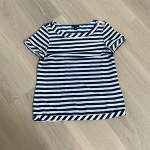 Tommy navy blue and white stripe top